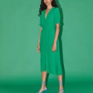 Zara Buttoned Draped Dress